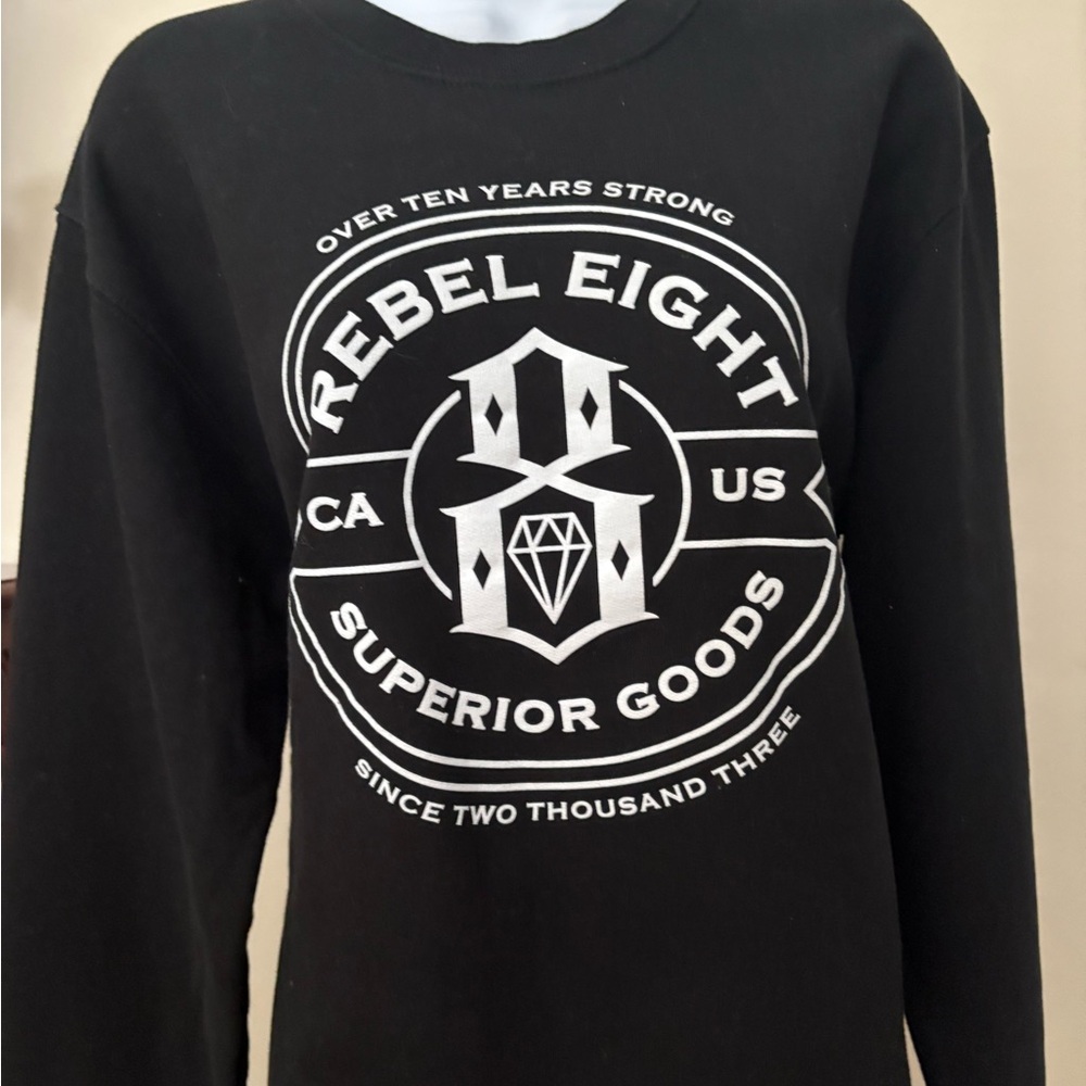 Rebel Eight Black Graphic Sweatshirt